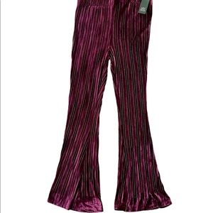 Ribbed velvet flare pants